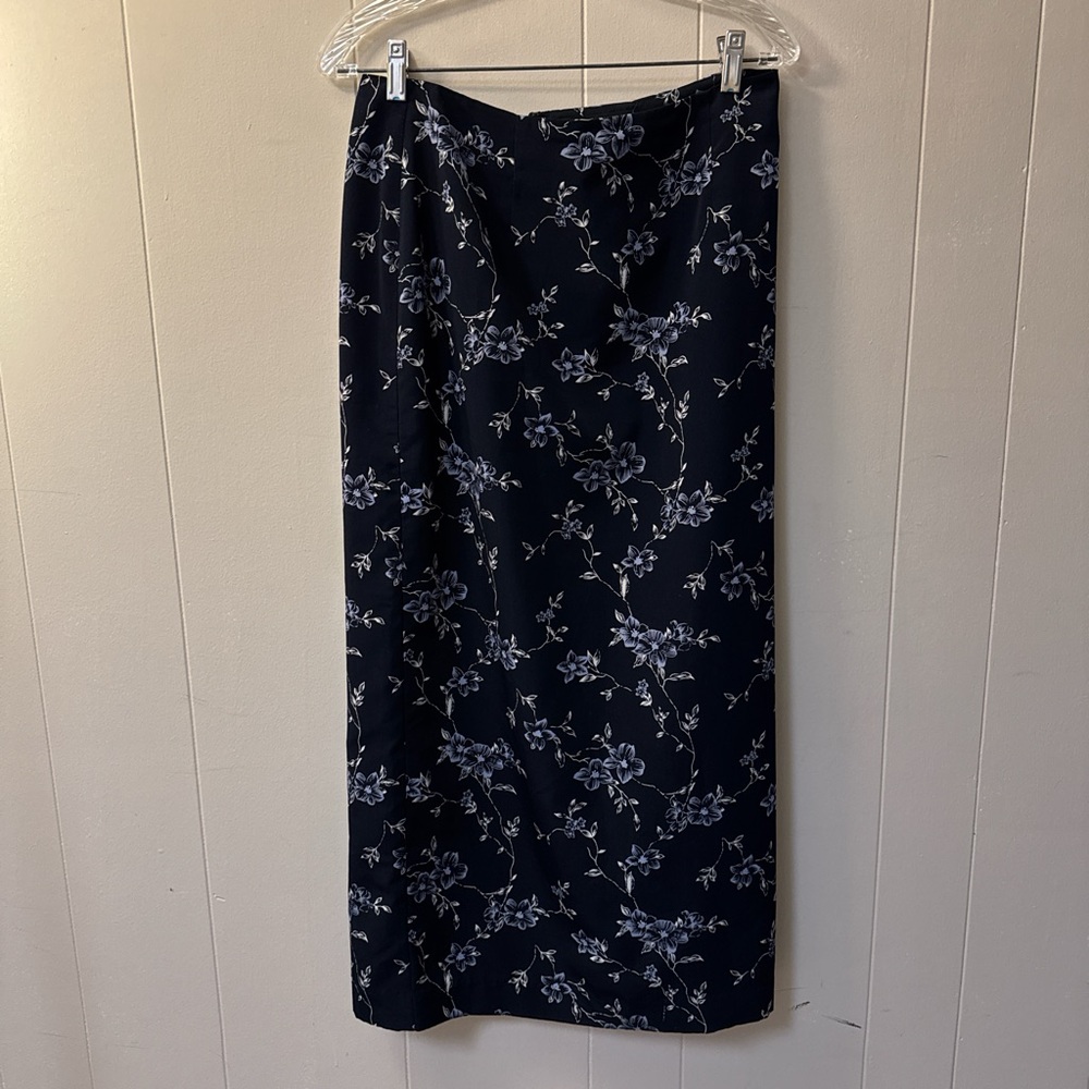 Vintage Floral Navy Skirt